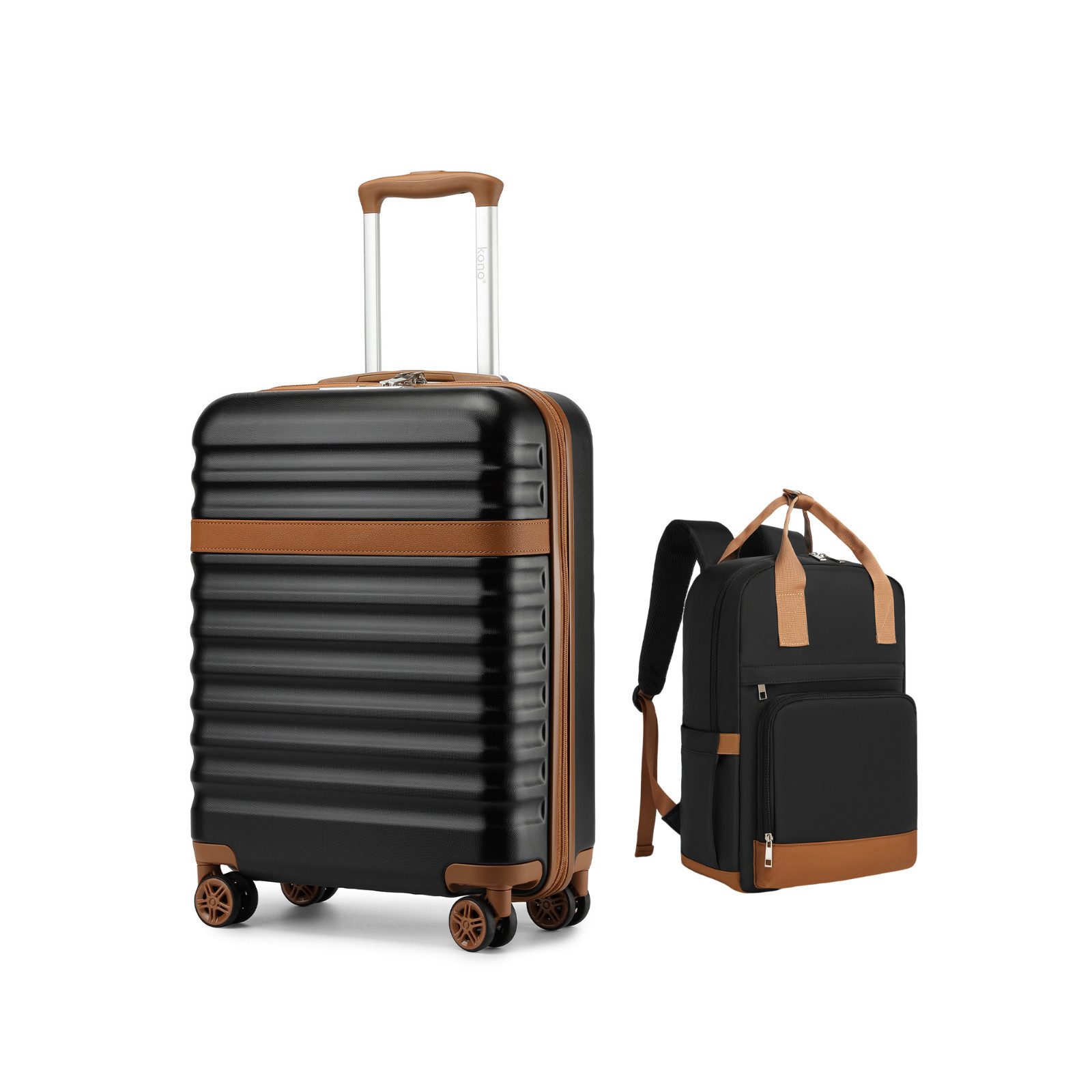 KONO Kofferset ABS+PC Hartschalen-Trolley (55/65/75 cm) + Laptop-Rucksack ( günstig online kaufen