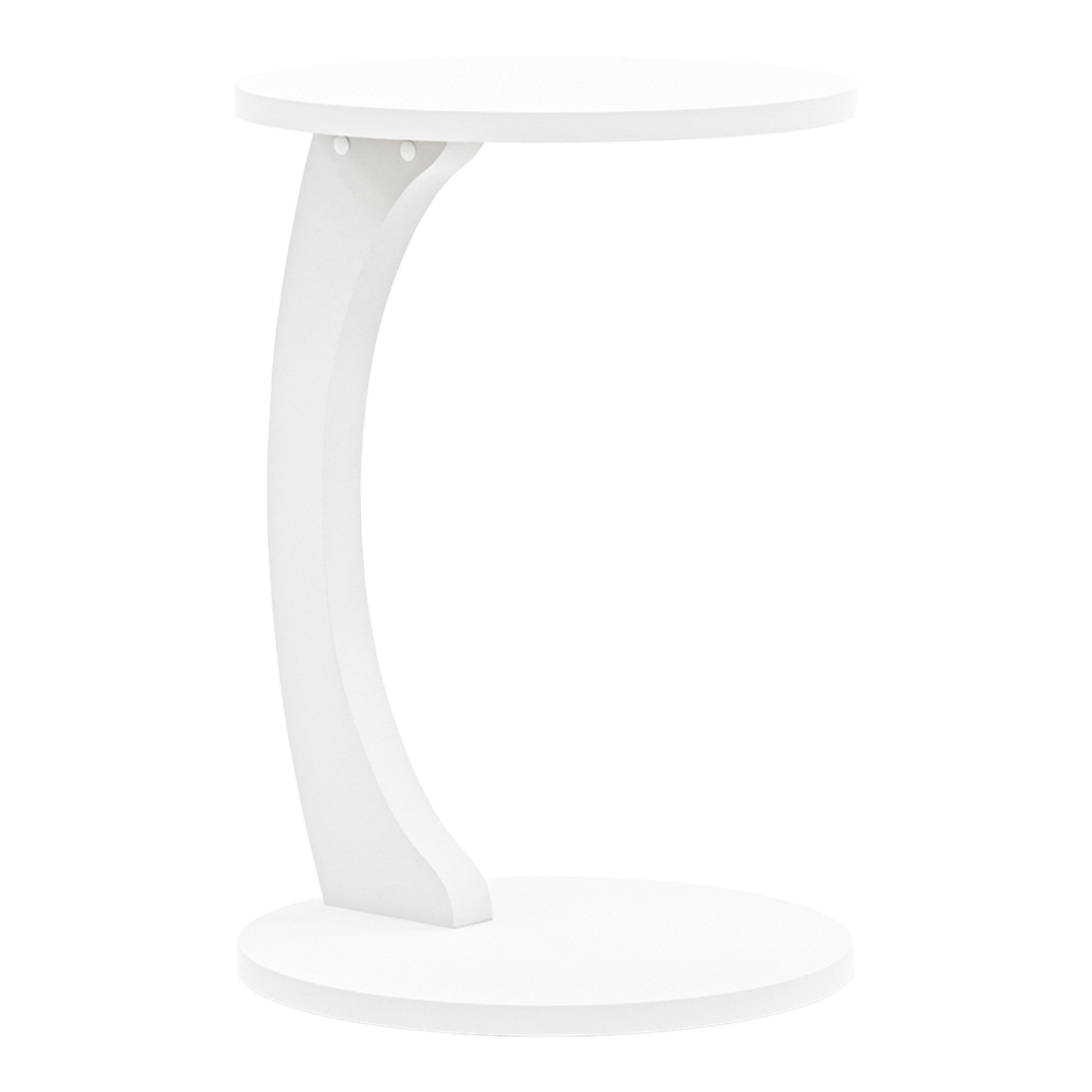 en.casa Beistelltisch, »Holeby« C-Form mit 4 Rollen rund 56 x Ø 38 cm Weiß