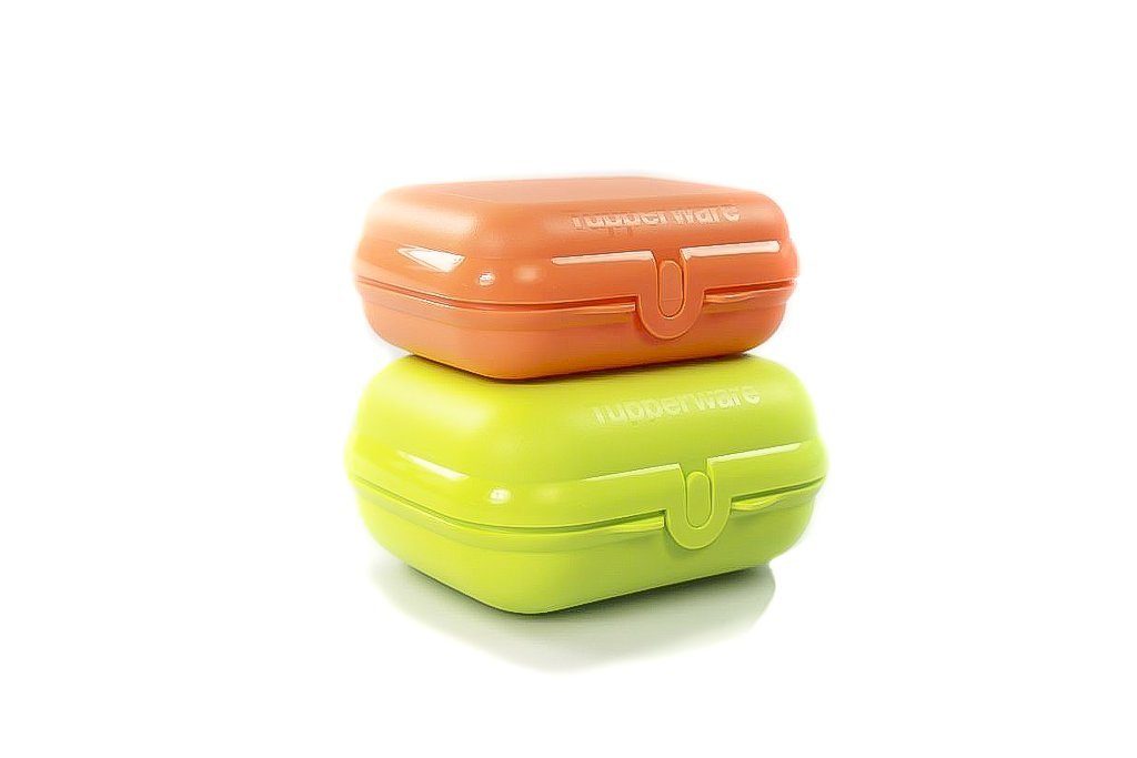 TUPPERWARE Lunchbox To Go TwinSet Größe 3 limette + Größe 2 dunkelorange, Snackbox
