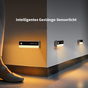 yozhiqu LED Nachtlicht LED-verknüpftes Nachtlicht mit Sensor für den menschlichen Körper, USB wiederaufladbare magnetische Schlafzimmer-Nacht-Flur-Licht