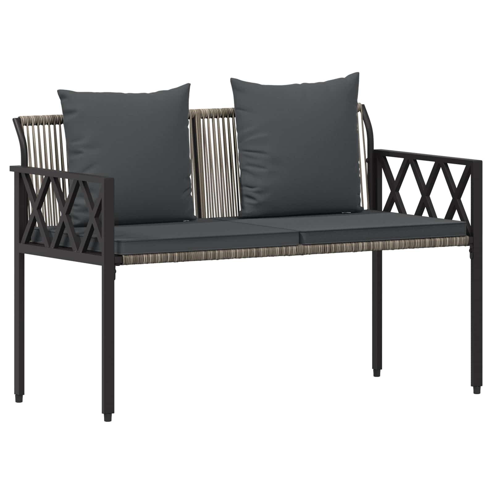 vidaXL Gartenbank Bänke für Outdoor 2 -Seater 116 x 56 x 75 cm Poly-Rattan (1-St), Bänke für Outdoor 2 -Seater 116 x 56 x 75 cm Poly-Rattan