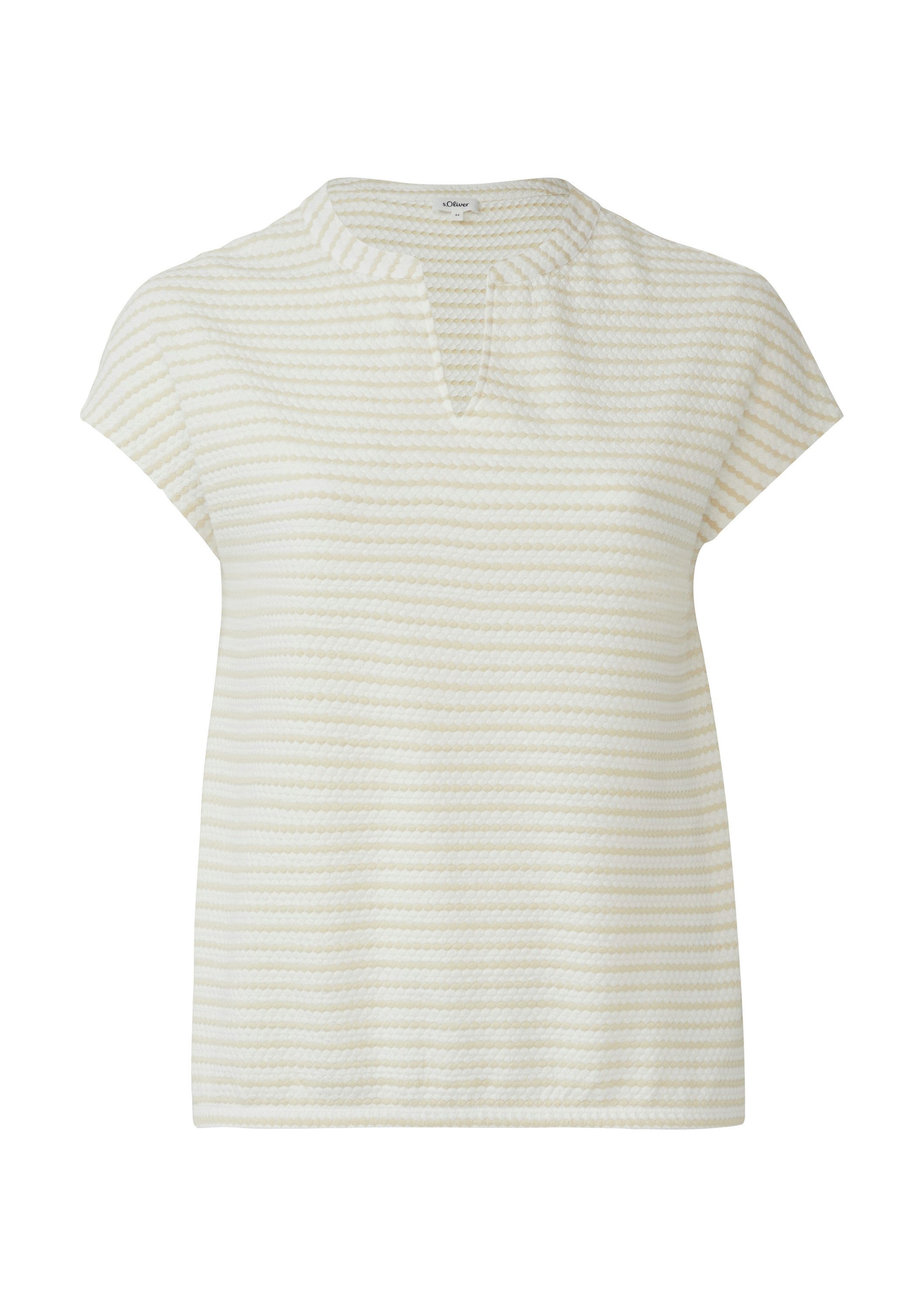 s.Oliver Muskelshirt T-Shirt Strukturiertes T-Shirt im O-Shape
