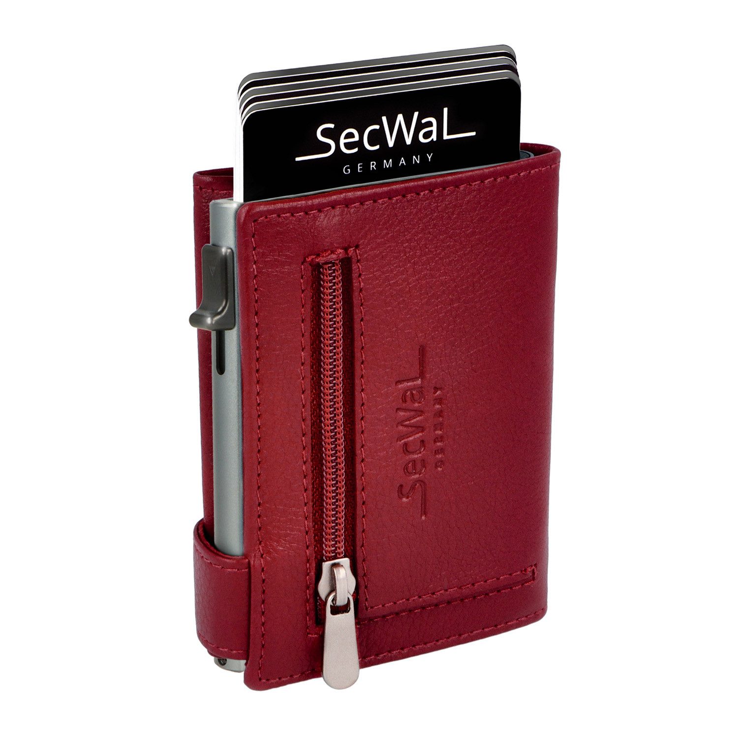 SecWal Geldbörse, Kartenetui mit Münzfach Reißverschluß, Slim Wallet, RFID Schutz, Geldbeutel klein, für Herren und Damen