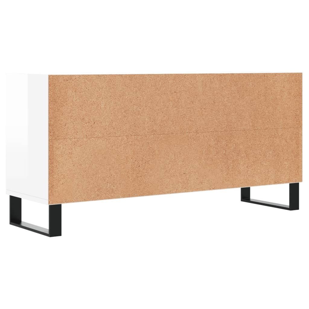 TV-Schrank Holzwerkstoff 103,5x30x50 cm furnicato Hochglanz-Weiß