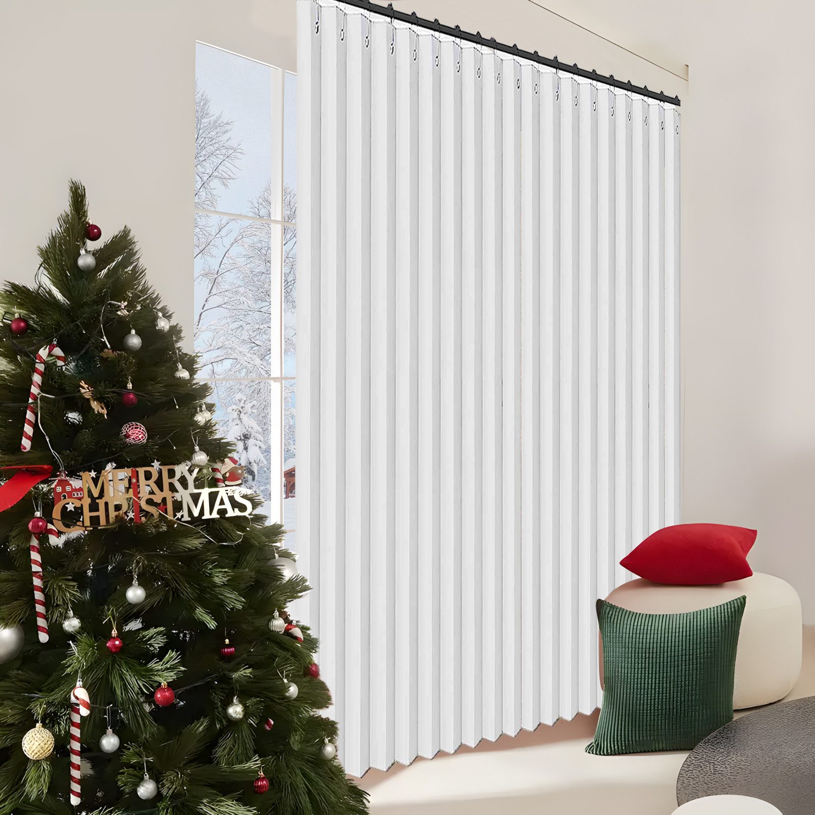 Sunicol Vorhang Wasserdicht Raumteiler Vorhang, Sichtschutzvorhang für Schlafzimmer, Extra breite Wärmeisolierend Trennwand Sichtschutz Fenstervorhänge