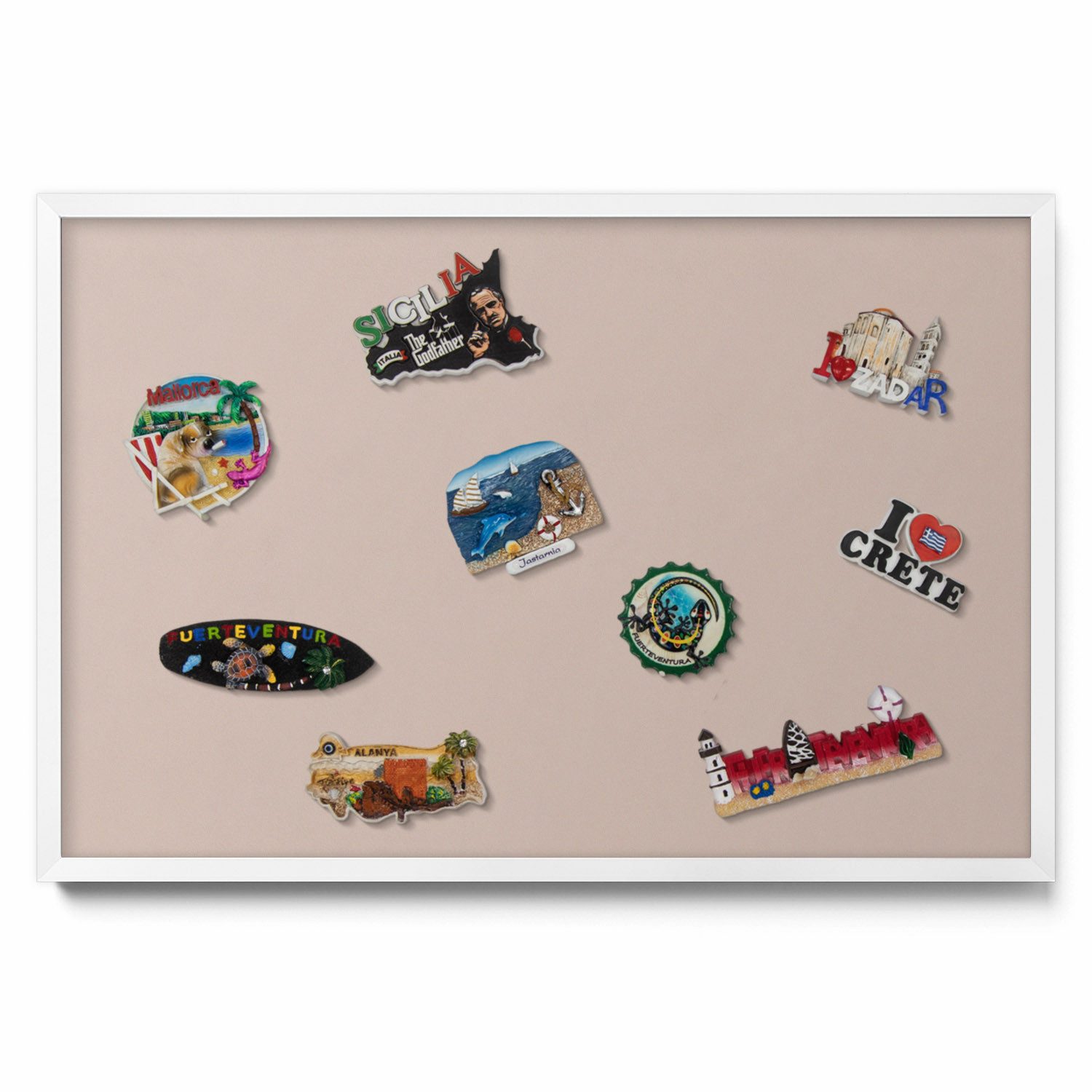 Tulup Magnettafel mit weißem Rahmen, Magnettafel mit Farbvariationen, Wandtafel, Magnetisches Memoboard Dekorative für Erinnerungen