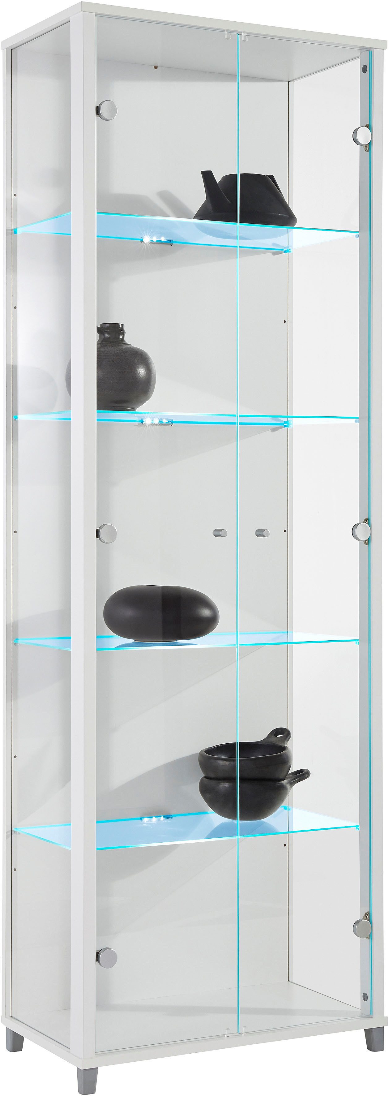 fif möbel Vitrine OPTIMA Standvitrine/Glasvitrine 2x Glastür,perfekt für Sammler,Sammlervitrine