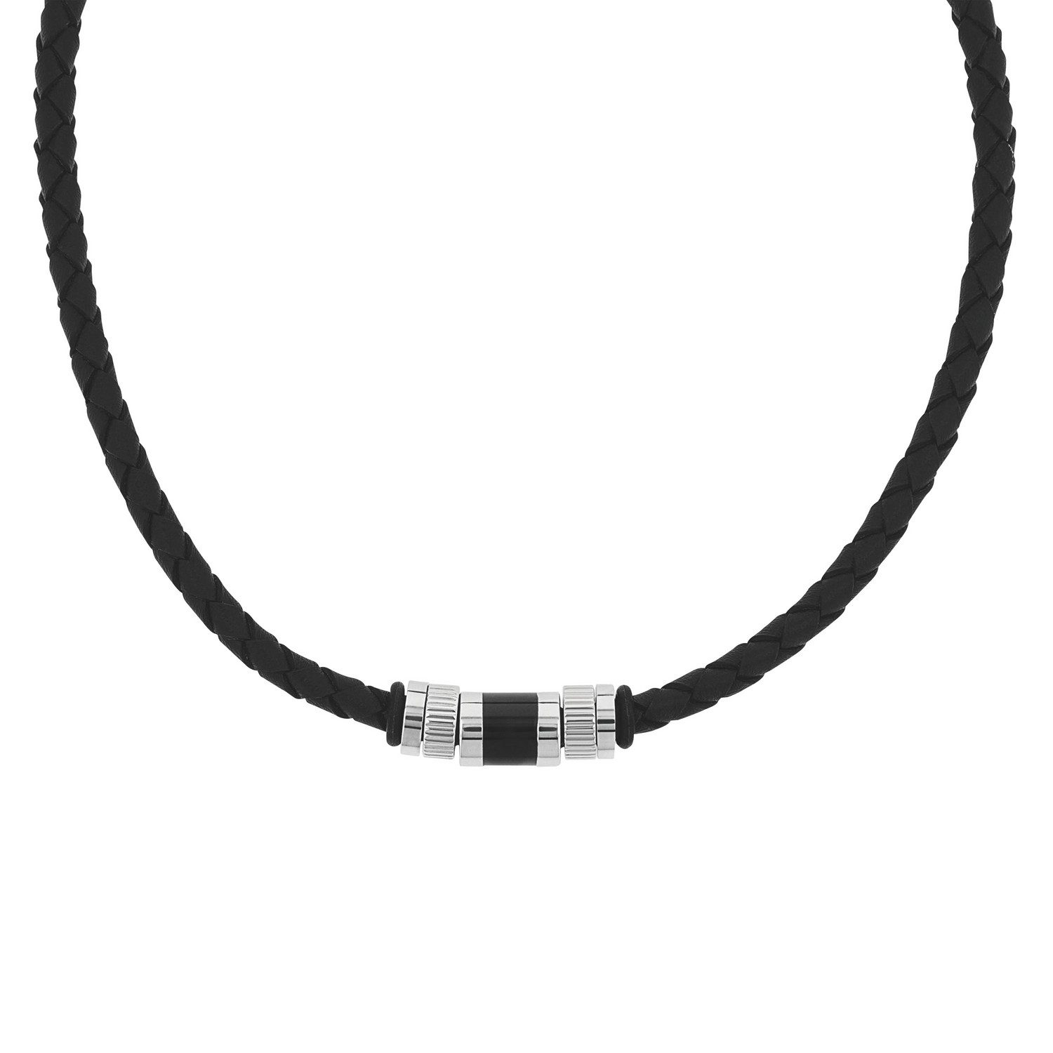 TOM TAILOR Kette mit Anhänger Schmuck Geschenk Edelstahl Leder Kautschuk