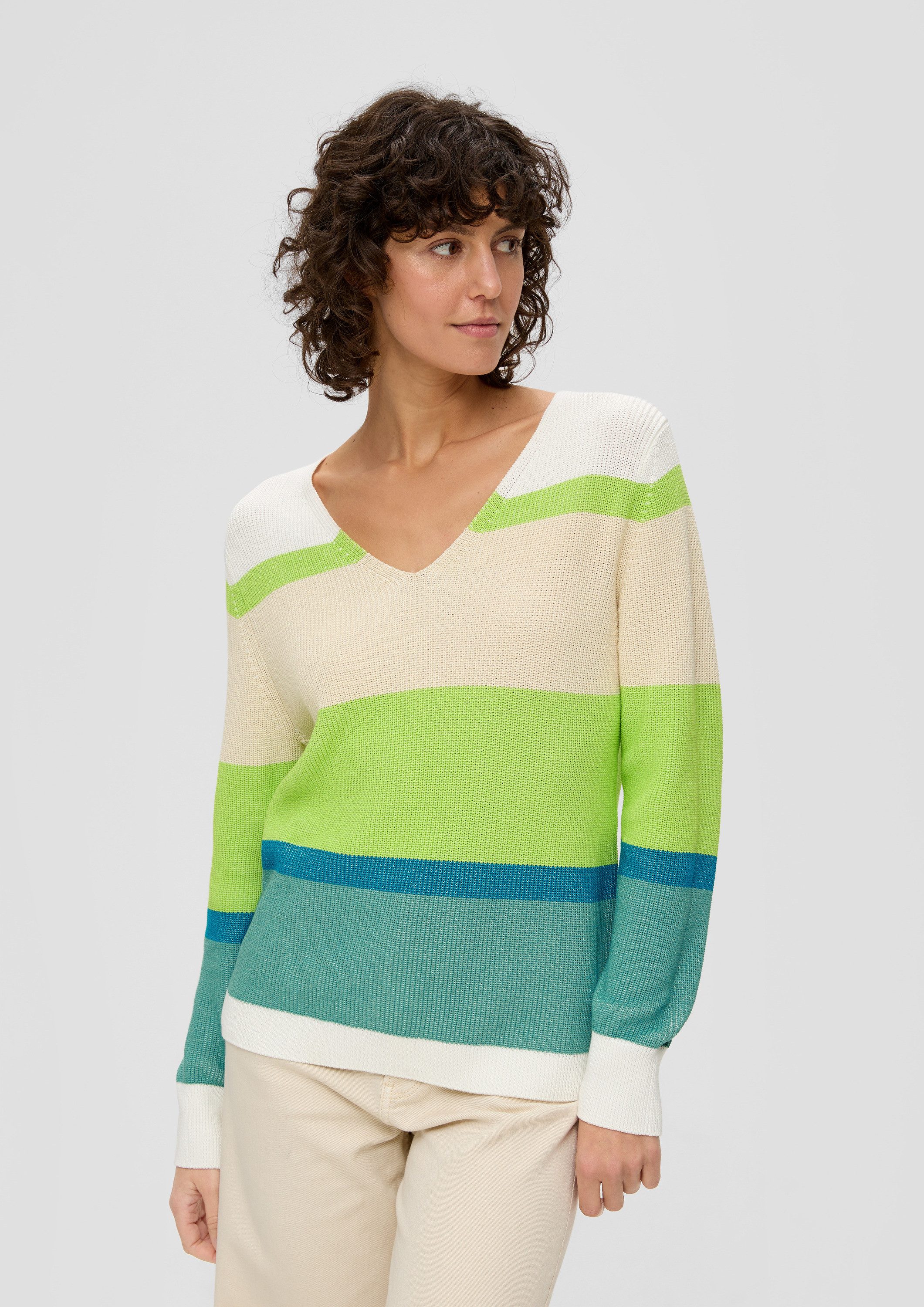 s.Oliver Longpullover Strickpullover Strickpullover aus Viskosemix