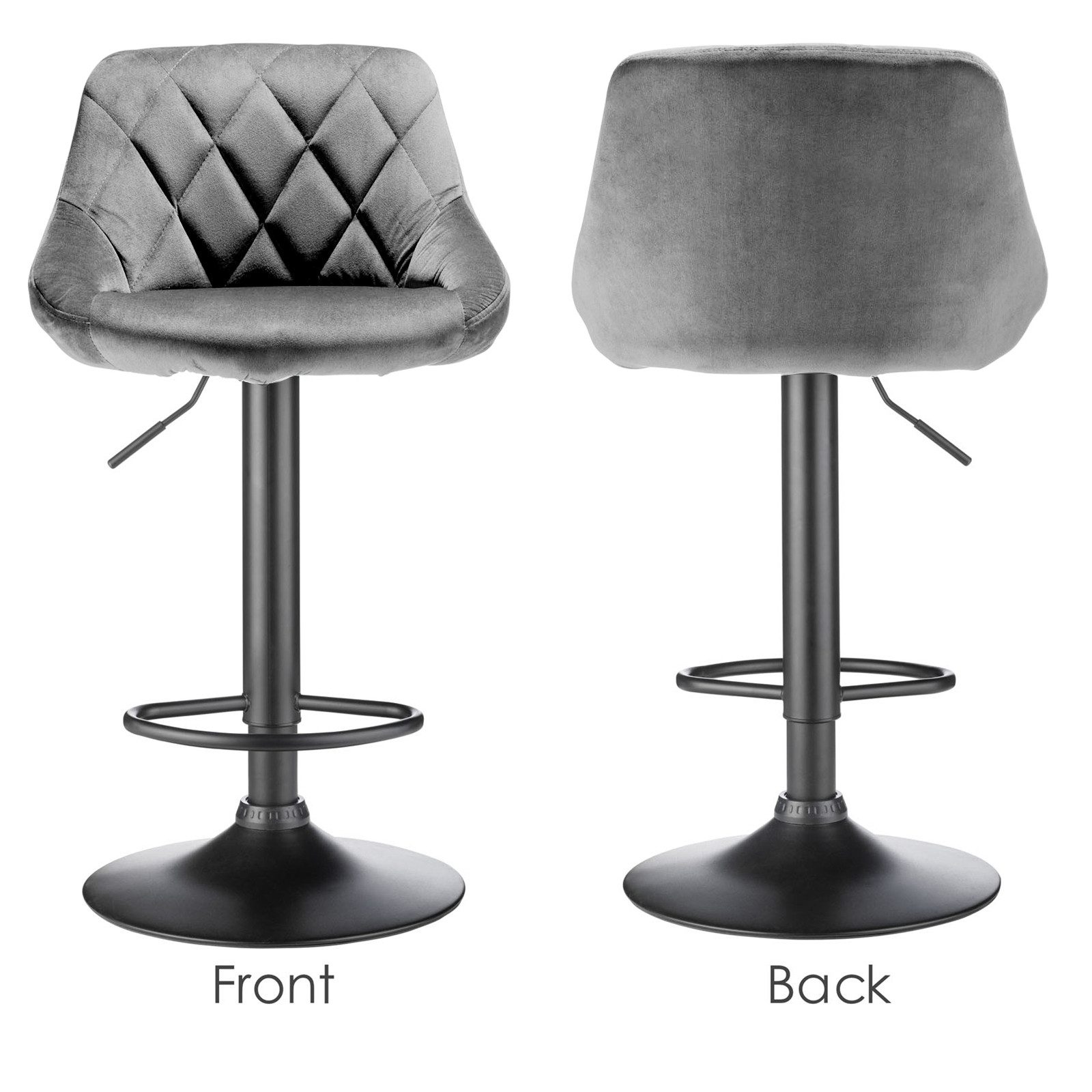 JEOBEST Barhocker Barstühle Bistrohocker Samt Gepolsterte Sitzfläche Höhenv günstig online kaufen