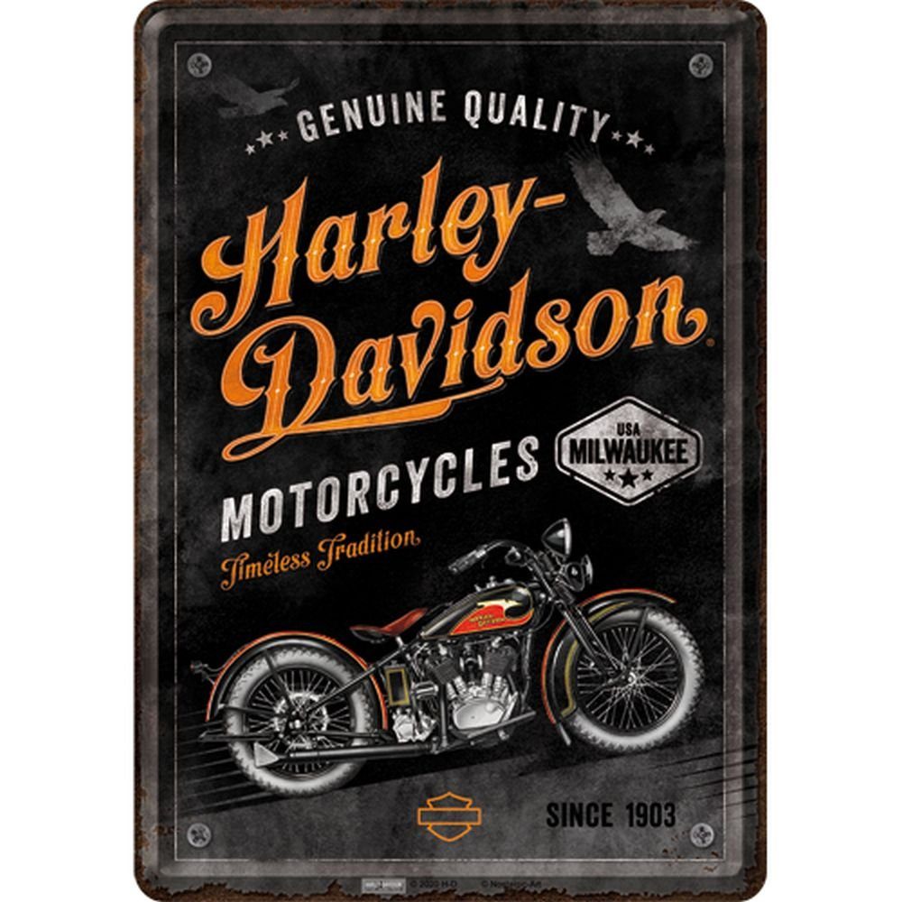 Nostalgic-Art Metallschild Blechpostkarte - Harley-Davidson - Harley-Davidson Timeless Tradition