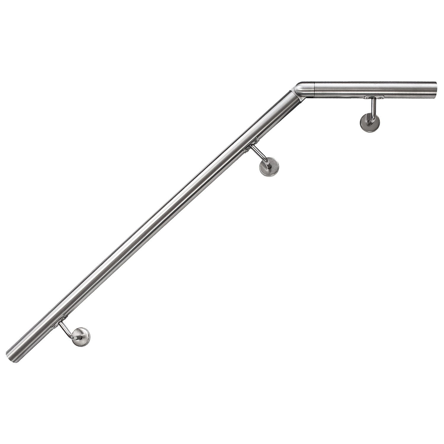 V2Aox Handlauf Handlauf aus Edelstahl mit Winkel 100 cm Gelenkverbinder Geländer