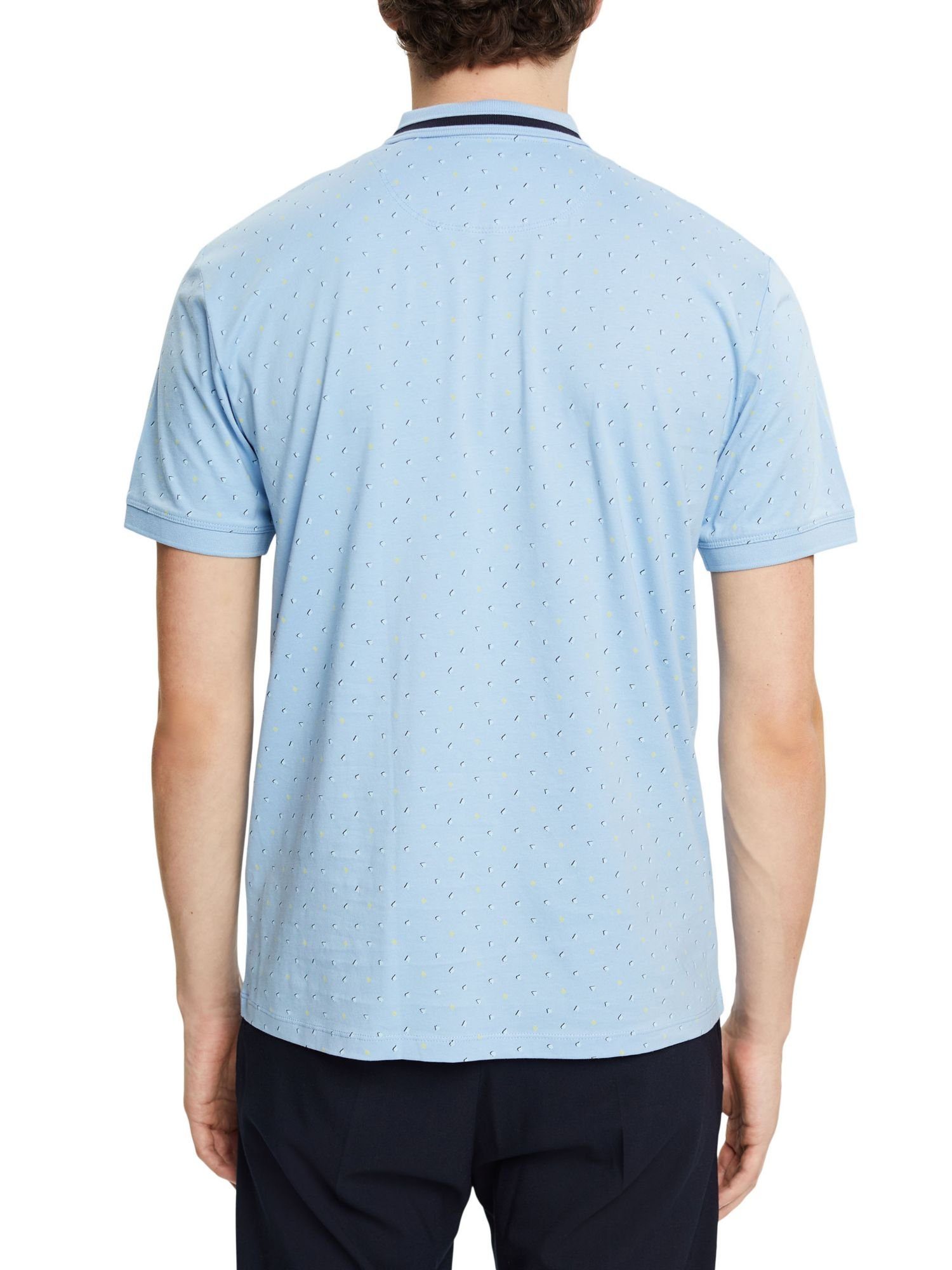 Allover-Muster AQUA LIGHT Poloshirt BLUE Poloshirt Esprit mit