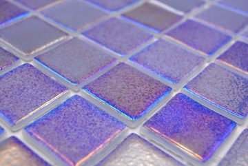 Mosani Mosaikfliesen Recycling Glasmosaik Mosaik dunkelblau glänzend / 10 Mosaikmatten