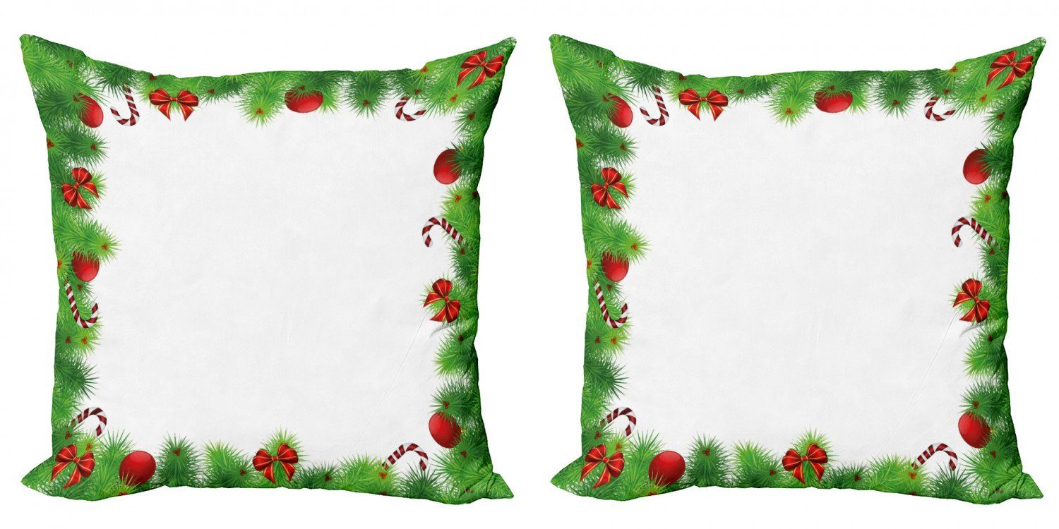Kissenbezüge Modern Accent Doppelseitiger Digitaldruck, Abakuhaus (2 Stück), Weihnachten Pine rote Bögen