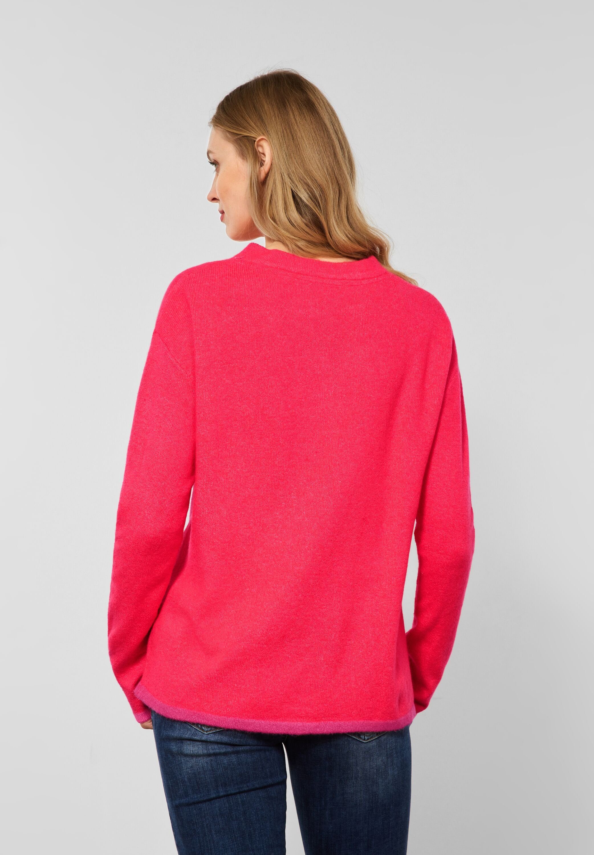 showy mit Strickpullover ONE Pullover coral STREET Farbdetails