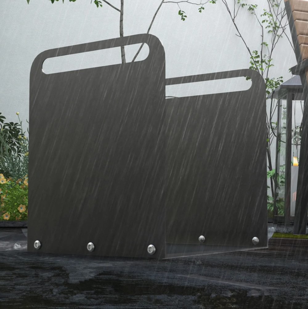 XDeer Kaminholzregal Feuerholzgestell, Brennholzregal 2 Tragegriffe, Stahlrahmen,36x30x36cm, Schwarz