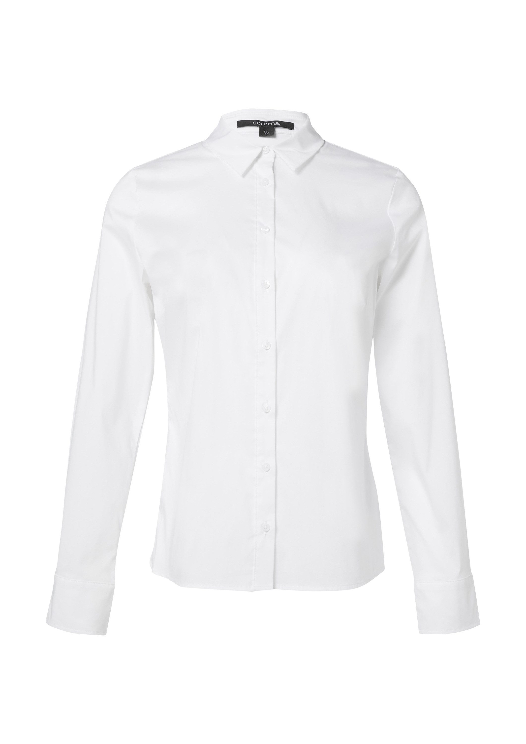 comma Langarmbluse Bluse Bluse aus Baumwollstretch