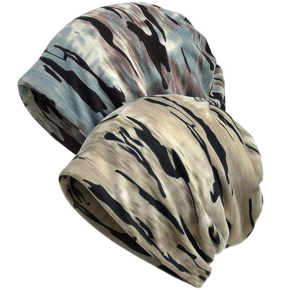 Agger Turbanmütze 2 Stücke Slouchy Beanie Hip-Hop Weiche Leichte Laufende Beanie Mütze (2-St) Elastisch Longbeanie Alle Jahreszeiten, ideal als Laufmütze