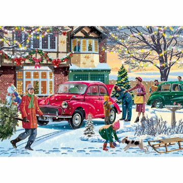 Jumbo Spiele Puzzle Falcon Family Time at Christmas 4 x 1000 Teile, 1000 Puzzleteile