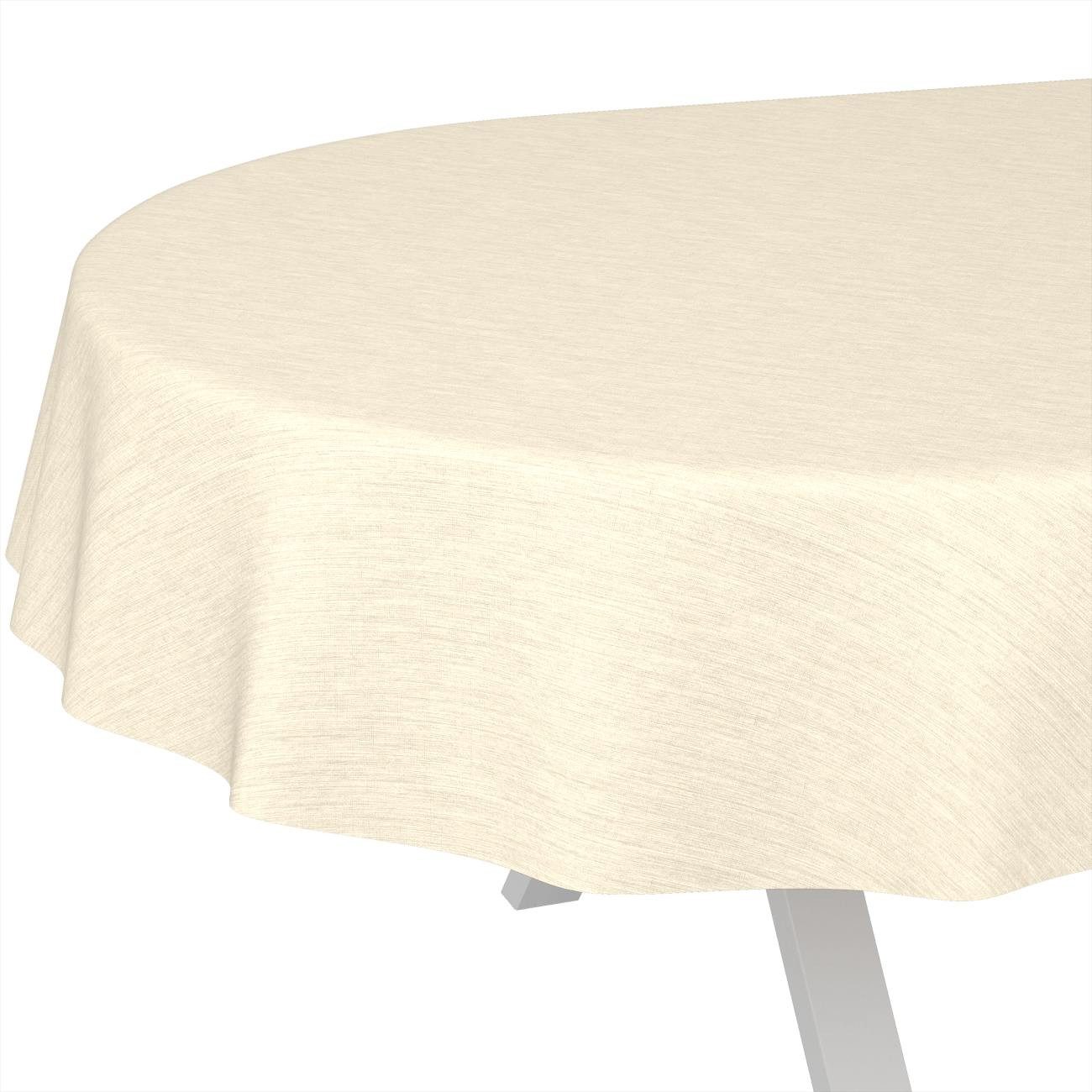 ANRO Tischdecke Wachstuchtischdecke Gartentischdecke Wachstischdecke (Einzelstück 1-tlg), Glatt 140x160cm Oval wasserabweisend