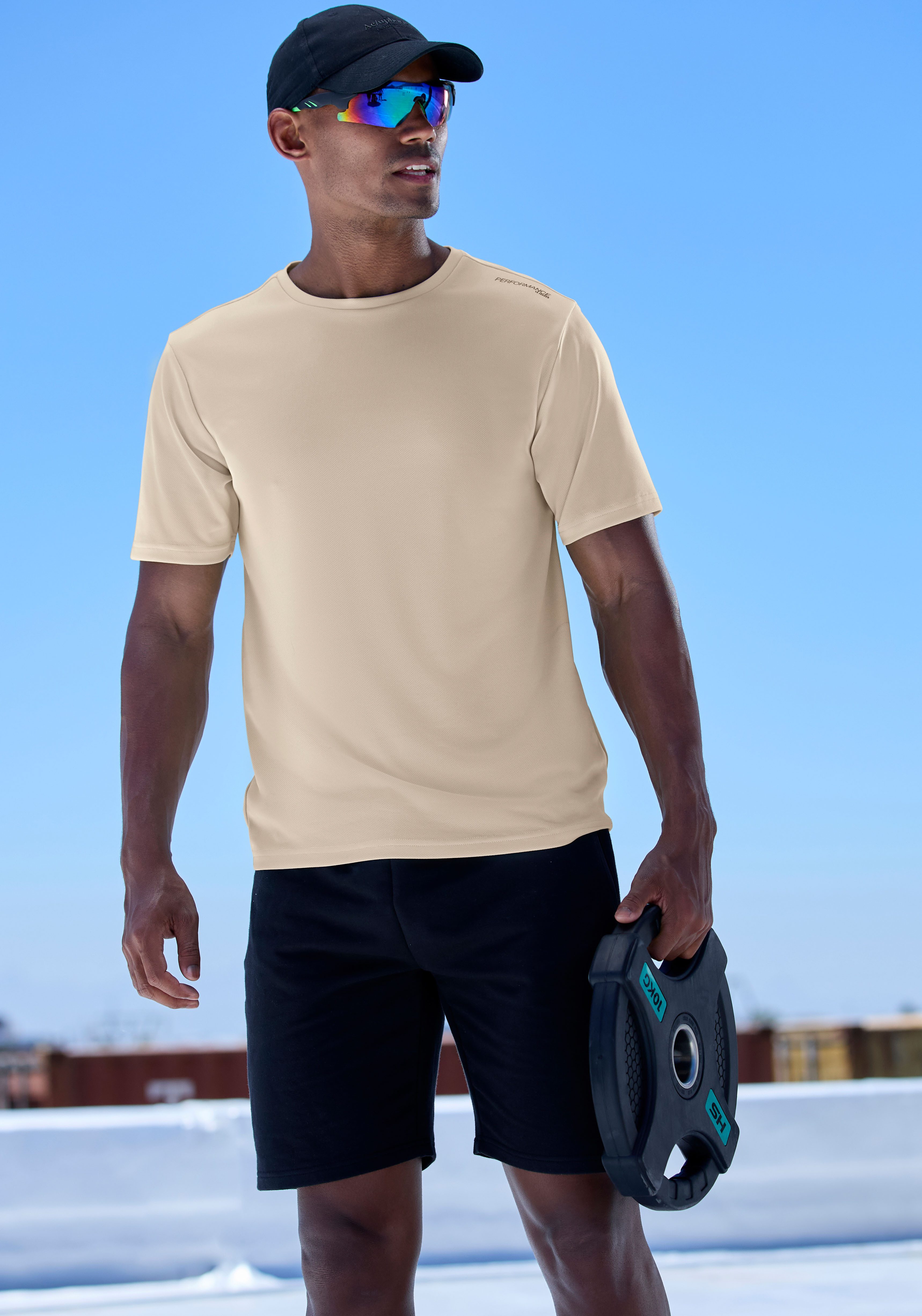 Le Jogger Performance Funktionsshorts Perfomance Shorts mit Kontrast-Kordel und Reißverschlusstaschen