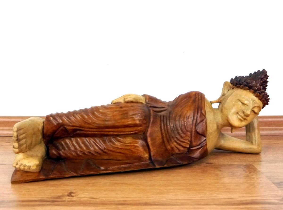 livasia Buddhafigur Liegender Buddha aus Bali, Holz (Breite: 30 oder 50cm), Handarbeit