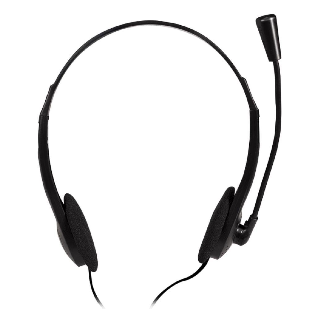 schwarZ (Mikrofon LogiLink mit Kopfhörer Stereo-Headset Mikrofon verstellbar)