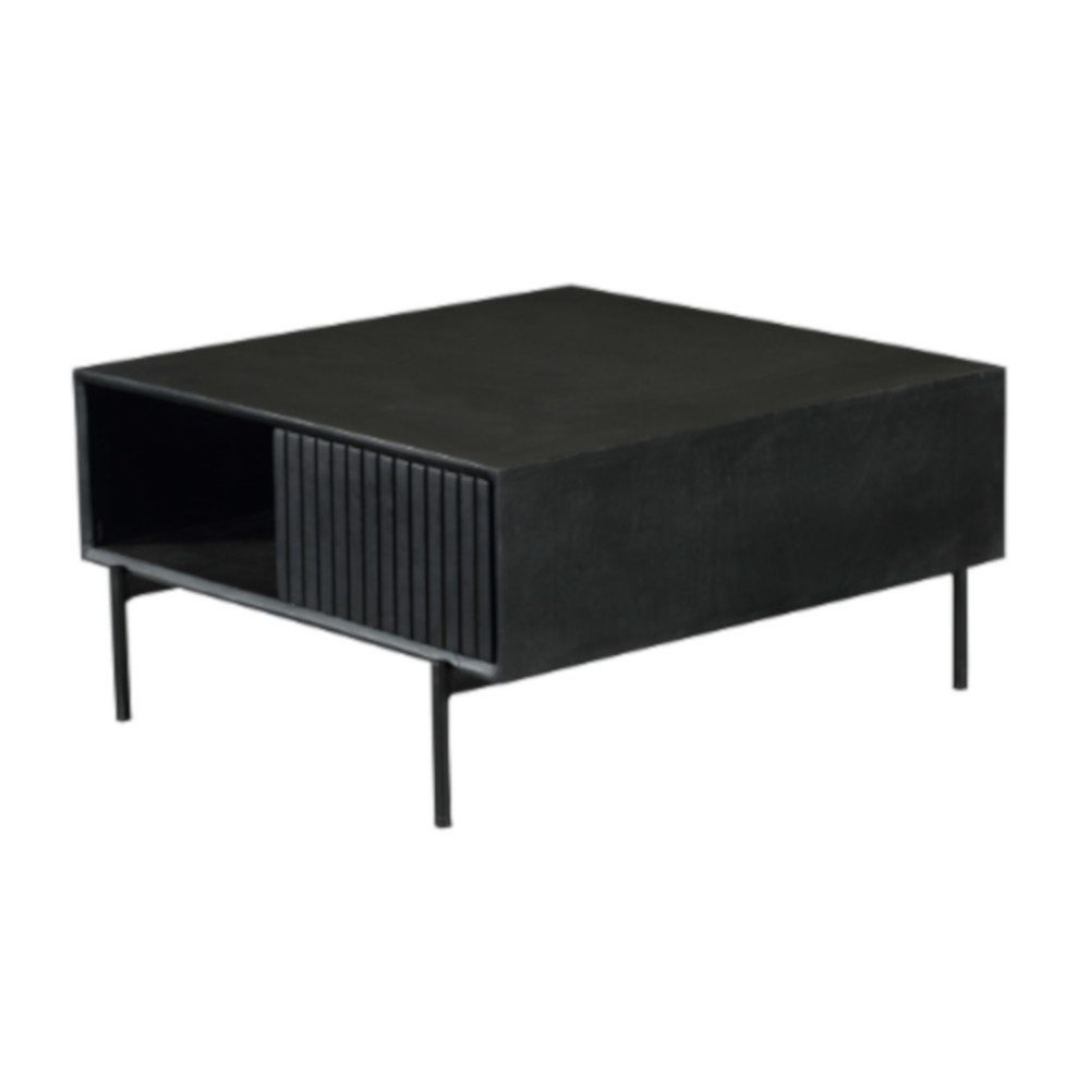 Villa Möbel Couchtisch Dimora (Packung, 1-St., 1 St. Couchtisch), aus Mangoholz mit Lamellen-Schubladen und offenem Fach