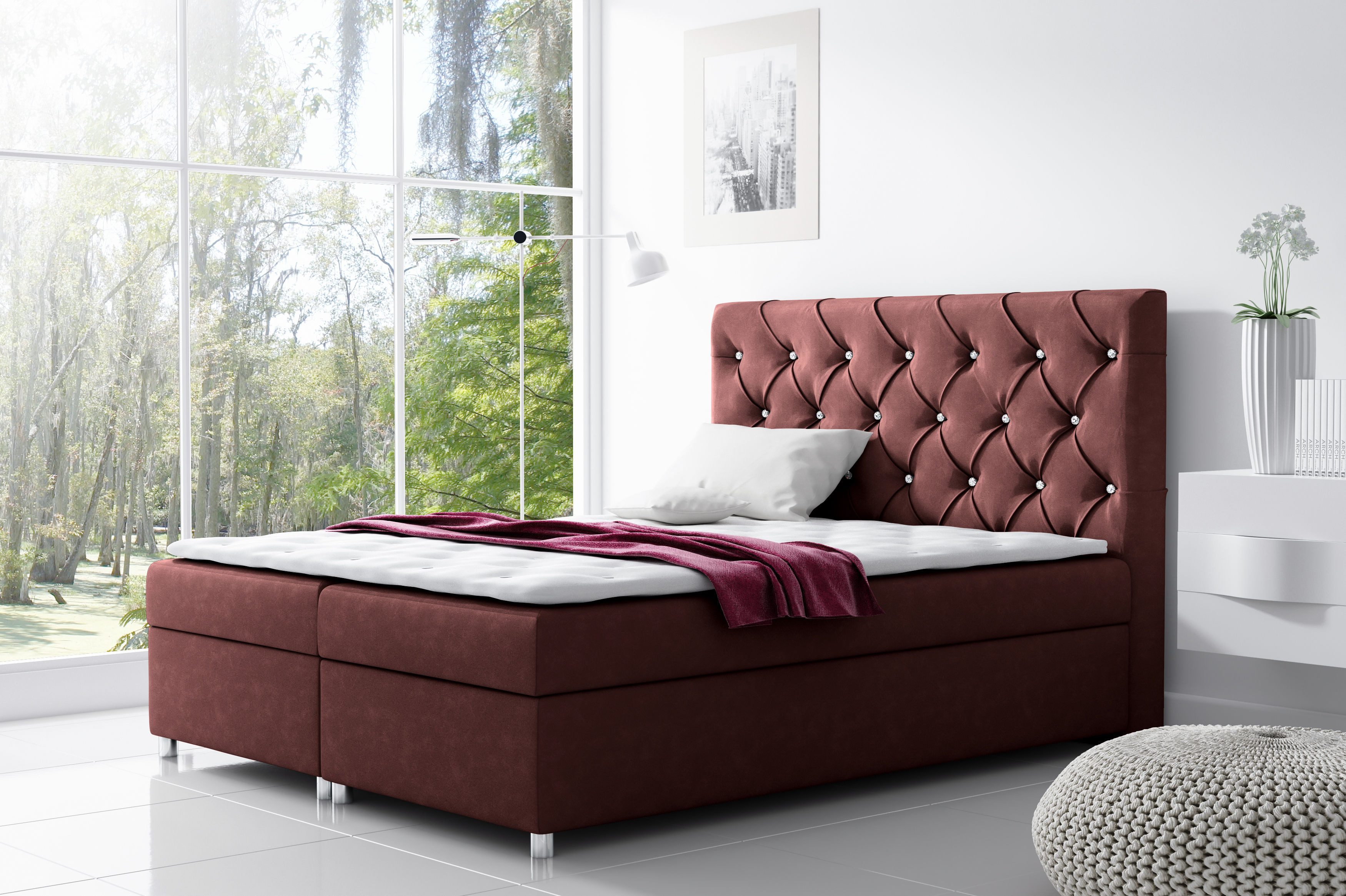 Schlaffabrik Boxspringbett ROMA (Primo 8801), inkl. Matratze, Topper, Stauraum