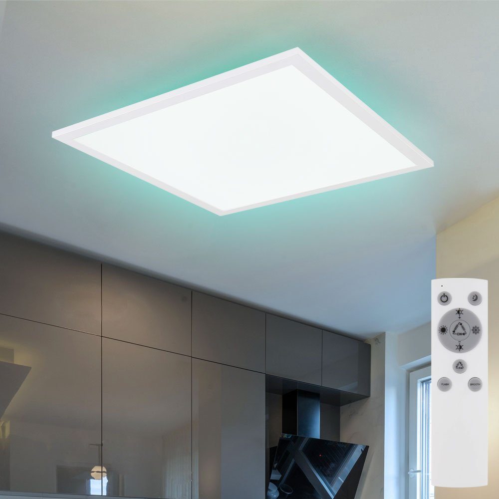 Globo LED Deckenleuchte, LED-Leuchtmittel fest verbaut, LED Panel Deckenleuchte Wohnzimmerlampe dimmbar Fernbedienung L 45cm