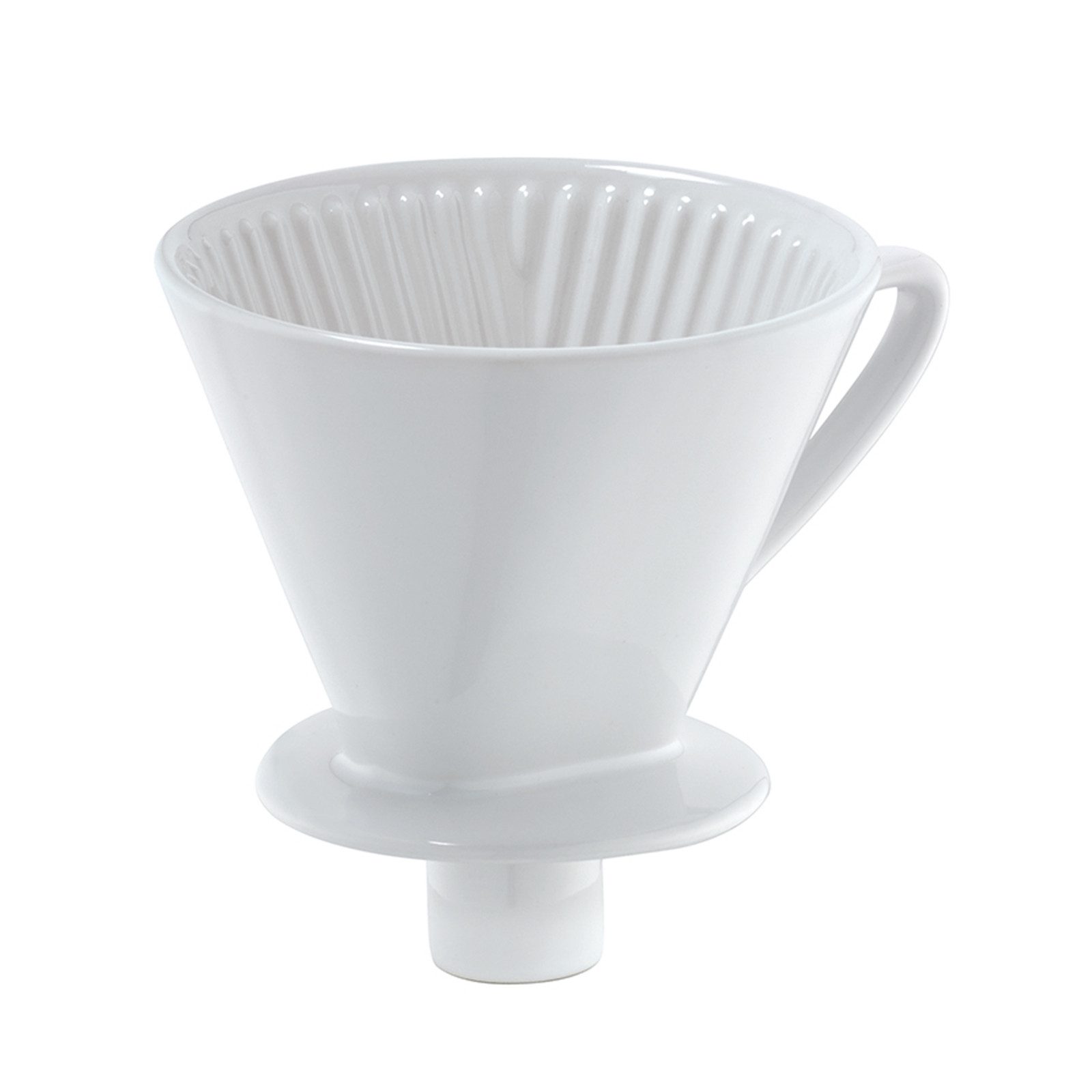 Cilio Handfilter Kaffeefilter mit Stutzen, Porzellan, Permanentfilter