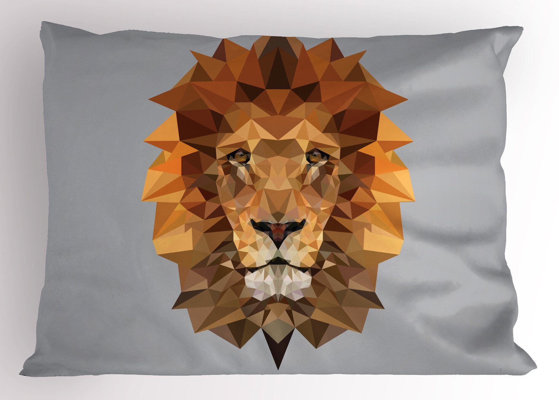 Kissenbezüge Dekorativer Standard Size Gedruckter Lion Kopfkissenbezug, Stück), Polygonen in (1 Geometriedetails Abakuhaus