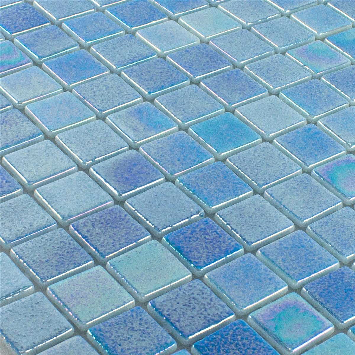 Mosafil Mosaikfliesen Glas Schwimmbad Pool MosaikFliesen McNeal 25x25 mm, Glas-Ecoglas 31.600x31.600, hellblau, Eco Glas - Punktverklebt - Frostsicher - Wasserdicht - Wasserfest -