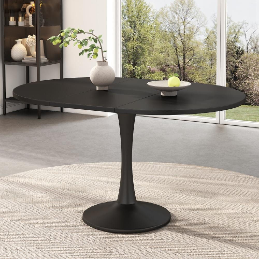 BBWL Esstisch oval modern MDF 100–140 cm platzsparender Küchentisch, Ausziehbarer Esstisch Multifunktion Kaffee Freizeittisch