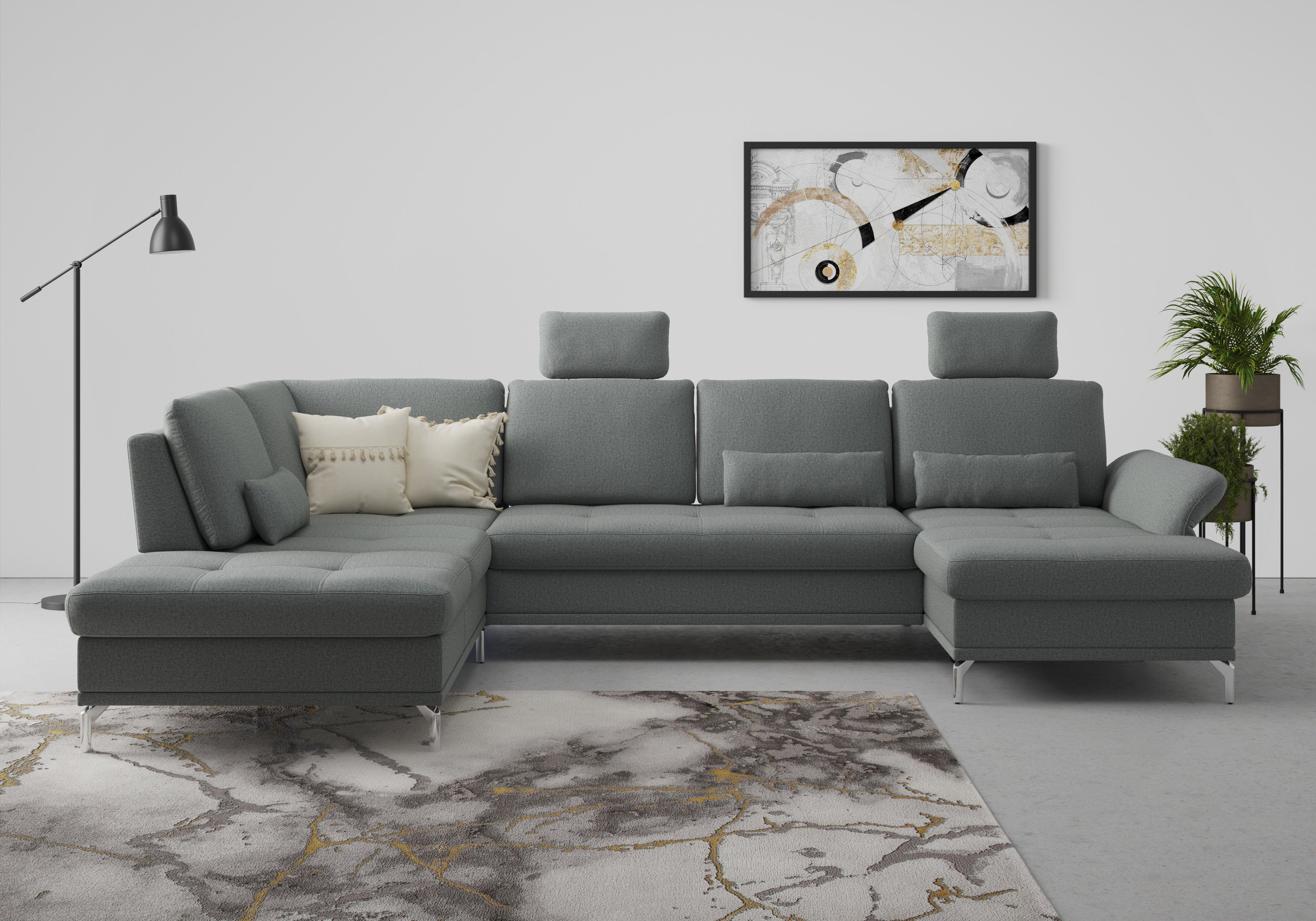 INOSIGN Wohnlandschaft "Palm Beach U-Form" Federkern, mit Sitztiefenverstel günstig online kaufen