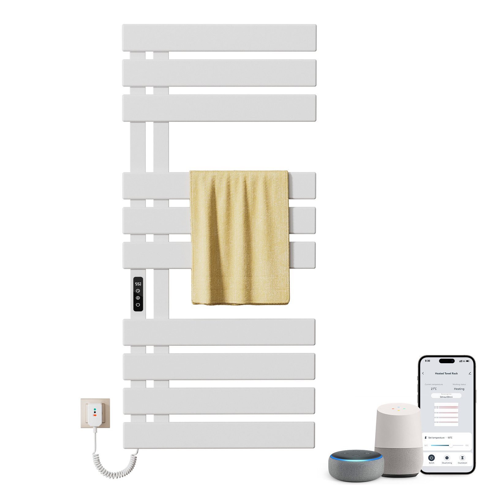 Oihpaw Elektrischer Badheizkörper WiFi Smart Thermostat Handtuchwärmer Hand günstig online kaufen