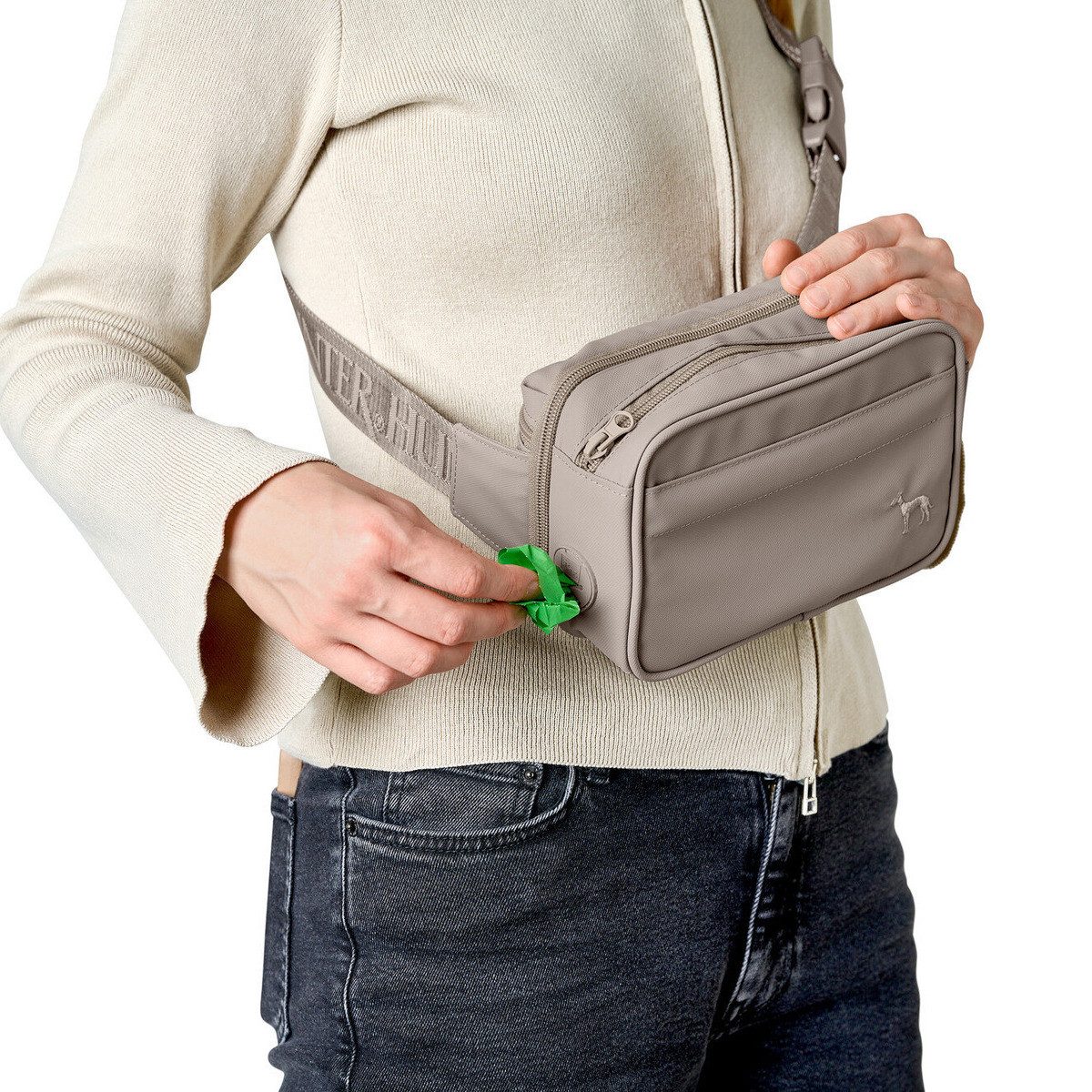 Hunter Tierbedarf Gürteltasche Crossbody-Tasche Seoul inkl. Decke greige