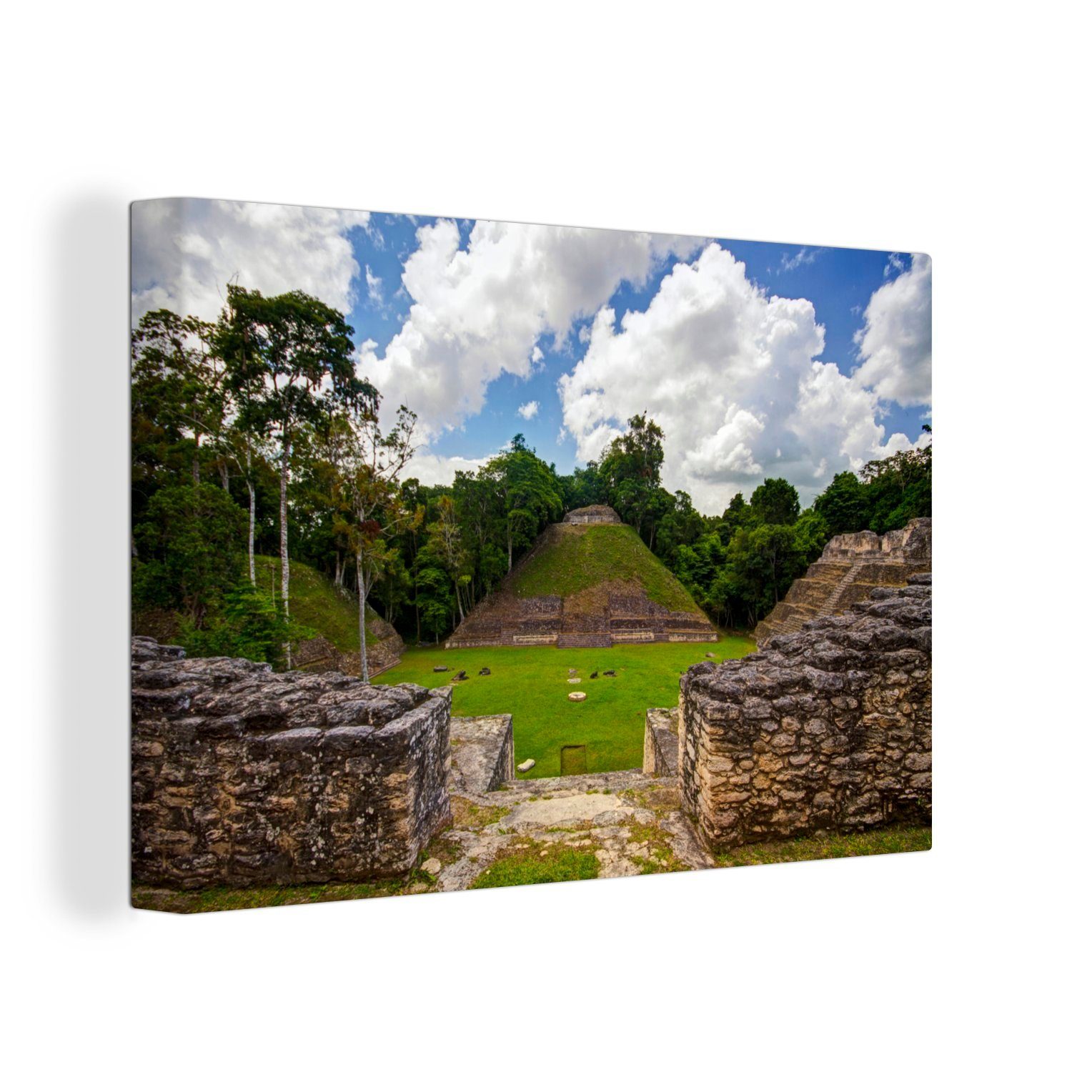 Quadrate nordamerikanischen Caracol OneMillionCanvasses® Leinwandbild Wandbild in St), (1 cm Belize, Leinwandbilder, Wanddeko, Aufhängefertig, 30x20 im