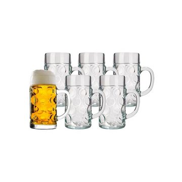 Stölzle Bierkrug Isar Bierkrüge 0,5l + 1l 12er Set, Glas