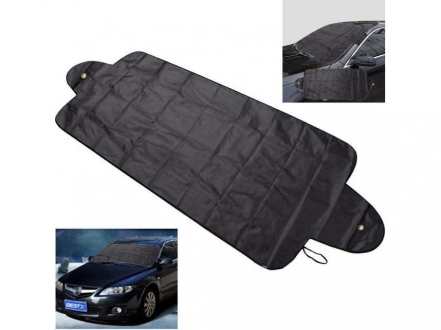 LA CUTE Frontscheibenabdeckung Universelle Windschutzscheibenabdeckung Frost- und Sonnenschutz., 156 x 114 cm, (Allwetter-Windschutzscheibenabdeckung mit beidseitigem Design., Windschutzscheibenabdeckung für Winter und Sommer, 156 x 112 cm), Frostschutz und UV-Schutz, universell für alle Jahreszeiten.