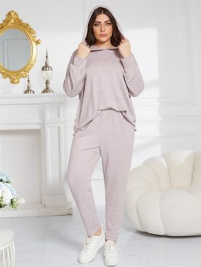 ZWY Pyjama Damen Winter Pyjama Set, warmer übergroßer Pyjama mit Kapuze