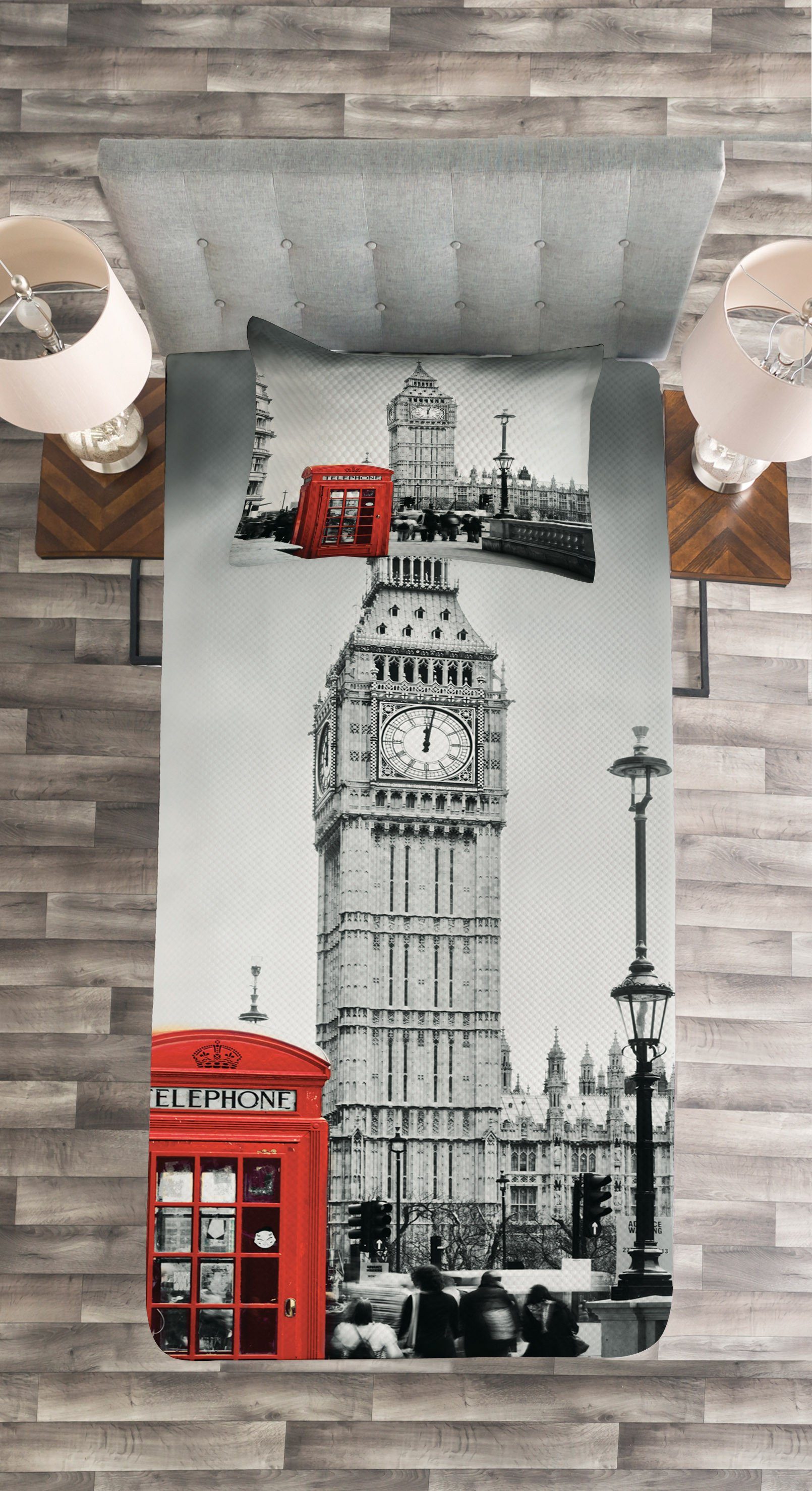 Kissenbezügen Ben Set Big Waschbar, Abakuhaus, Tagesdecke Telefonzelle mit London