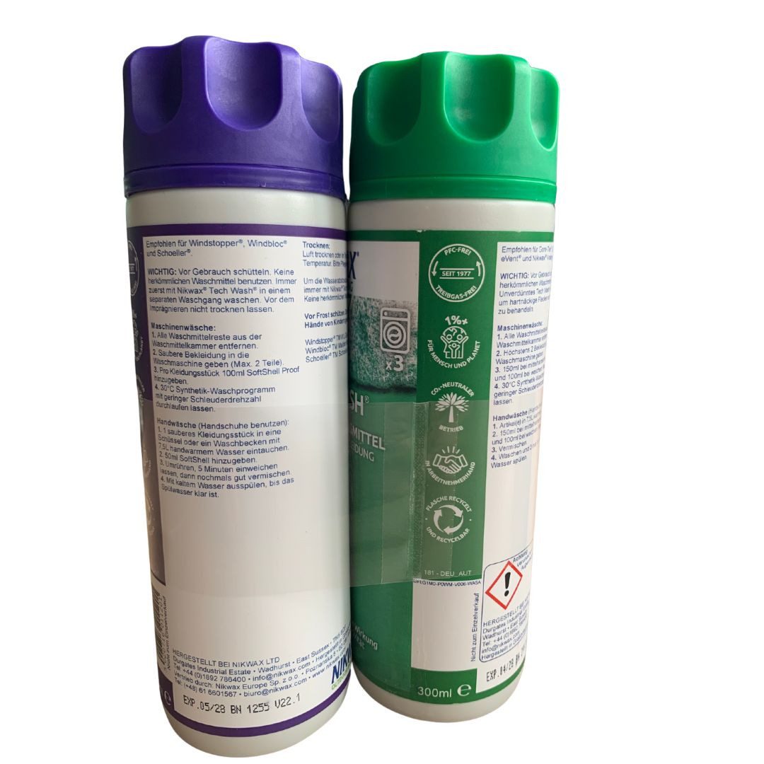 Nikwax NIKWAX Tech Wash und SoftShell Proof 2x300ml - Doppelpack Spezialwaschmittel