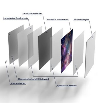 DEQORI Magnettafel 'Farbenfrohe Galaxie', Whiteboard Pinnwand beschreibbar