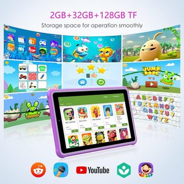 YOTOPT für Kinder 6 GB RAM SD erweiterbar Tablet (7", 64 GB, Andriod, IPS-Display, FHD, 5 MP + 2 MP, 6580 mAh, mit Kindersicherung, WLAN)