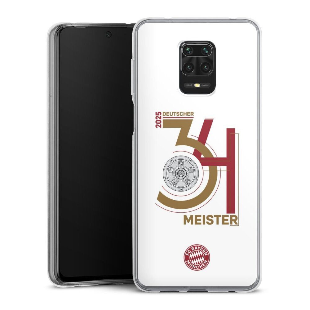 DeinDesign Handyhülle FC Bayern München Meister Offizielles Lizenzprodukt, Xiaomi Redmi Note 9s Silikon Hülle Bumper Case Handy Schutzhülle