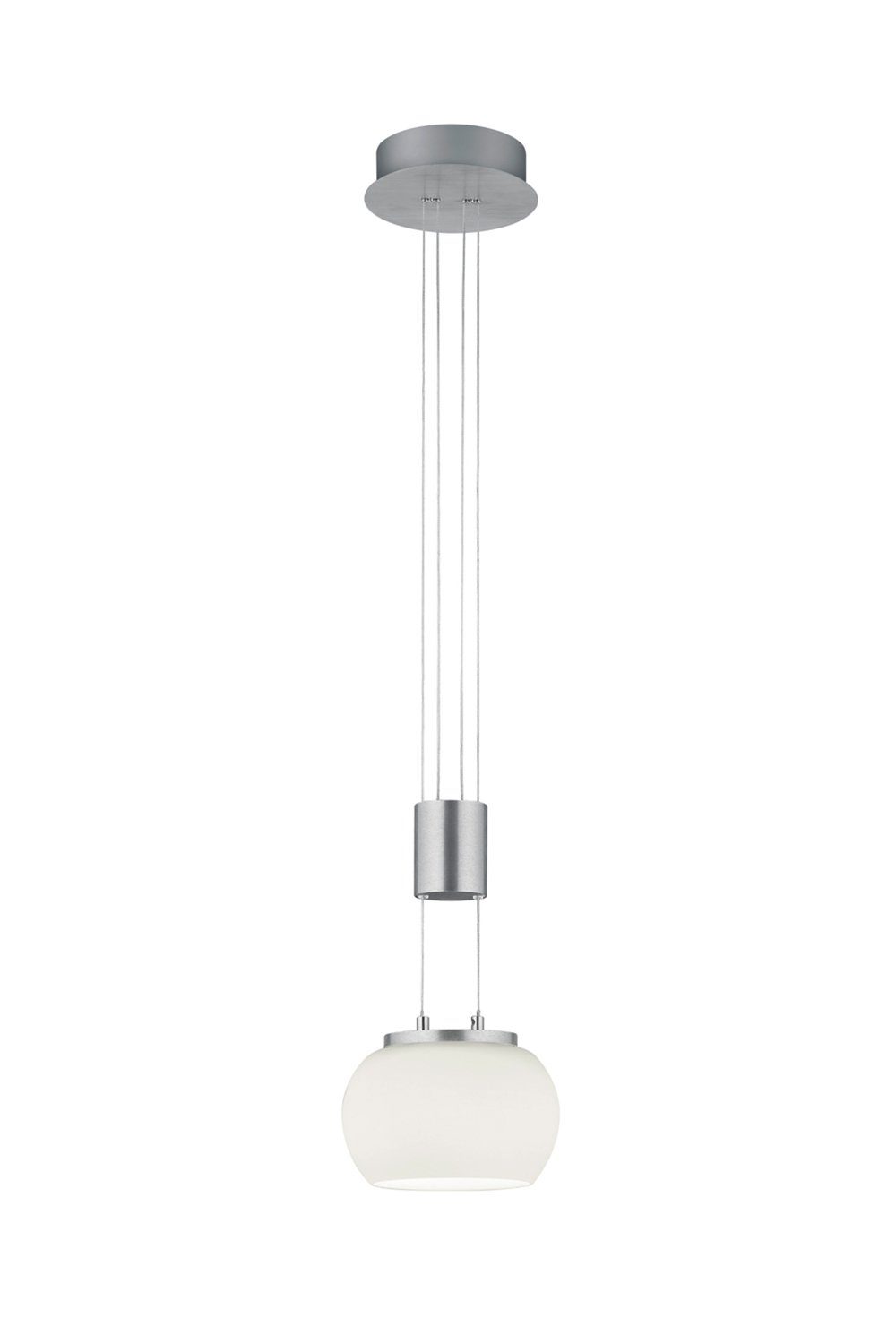 TRIO Leuchten LED Pendelleuchte Warmweiß, Höhenverstellbar Glasschirm, MADISON, Hängelampe, integriert, Dimmfunktion, LED Metall, fest Hängeleuchte, 1-flammig