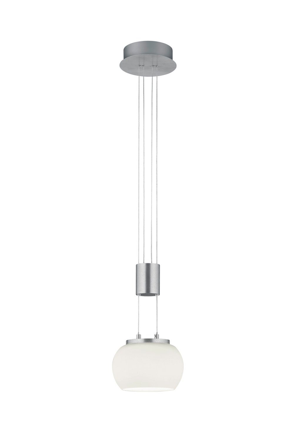 TRIO Glasschirm, Leuchten Warmweiß, Dimmfunktion, Hängelampe, Metall, LED fest Hängeleuchte, Pendelleuchte LED Höhenverstellbar 1-flammig, integriert, MADISON,