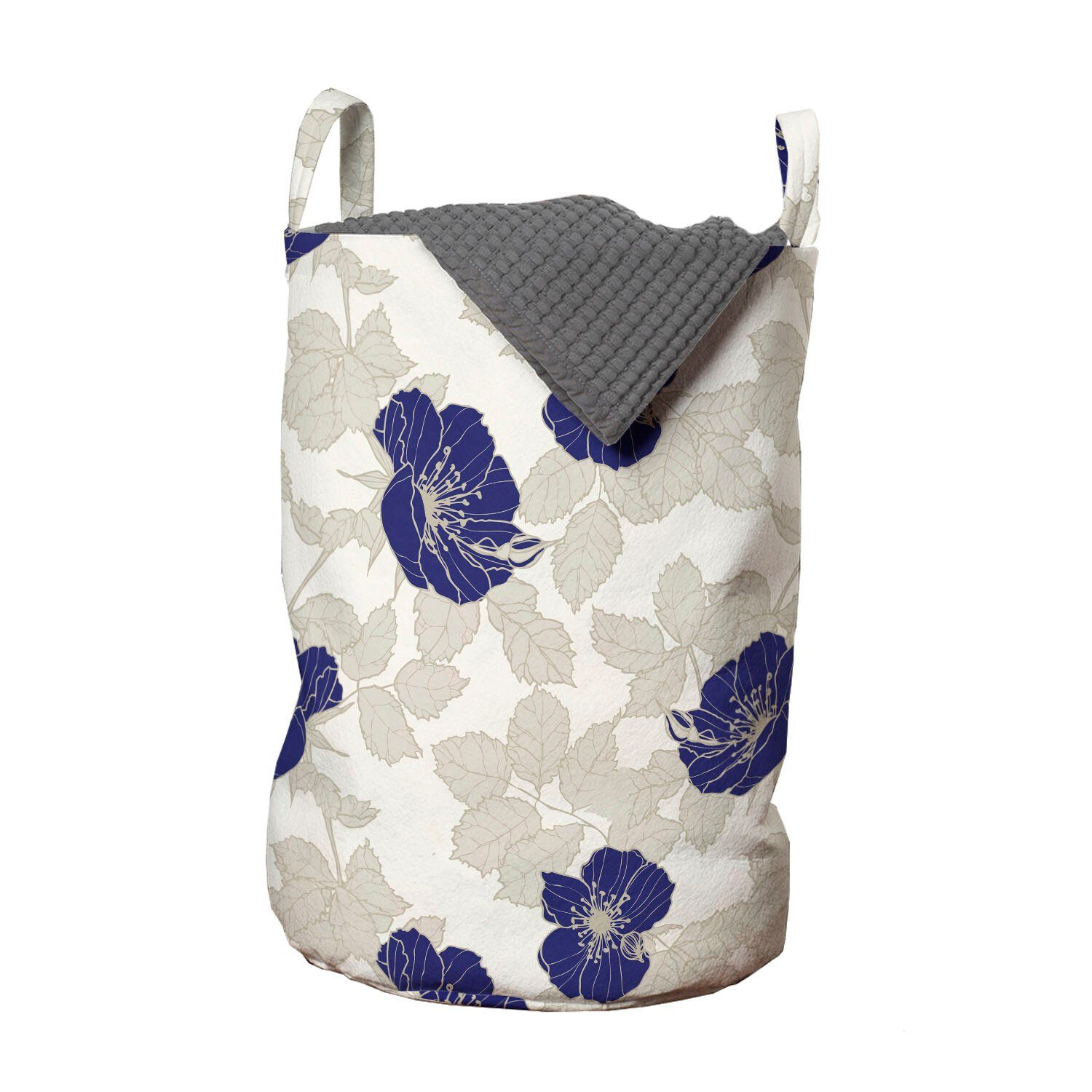 Abakuhaus Wäschesäckchen Wäschekorb mit Griffen Kordelzugverschluss für Waschsalons, Blume Blooming Hund Rosen-Blätter